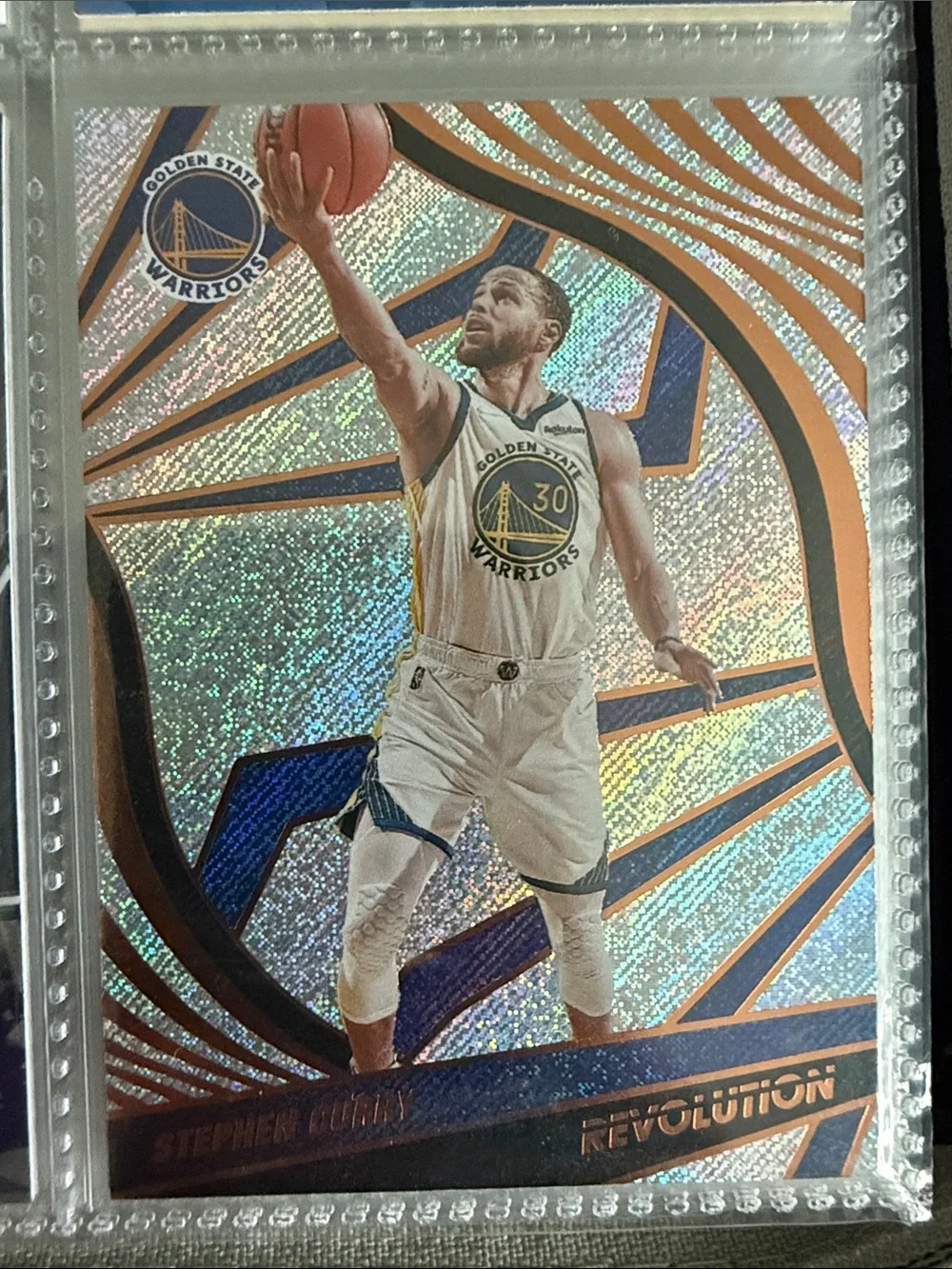 Stephen curry Holographic Sports Card - White and Blue